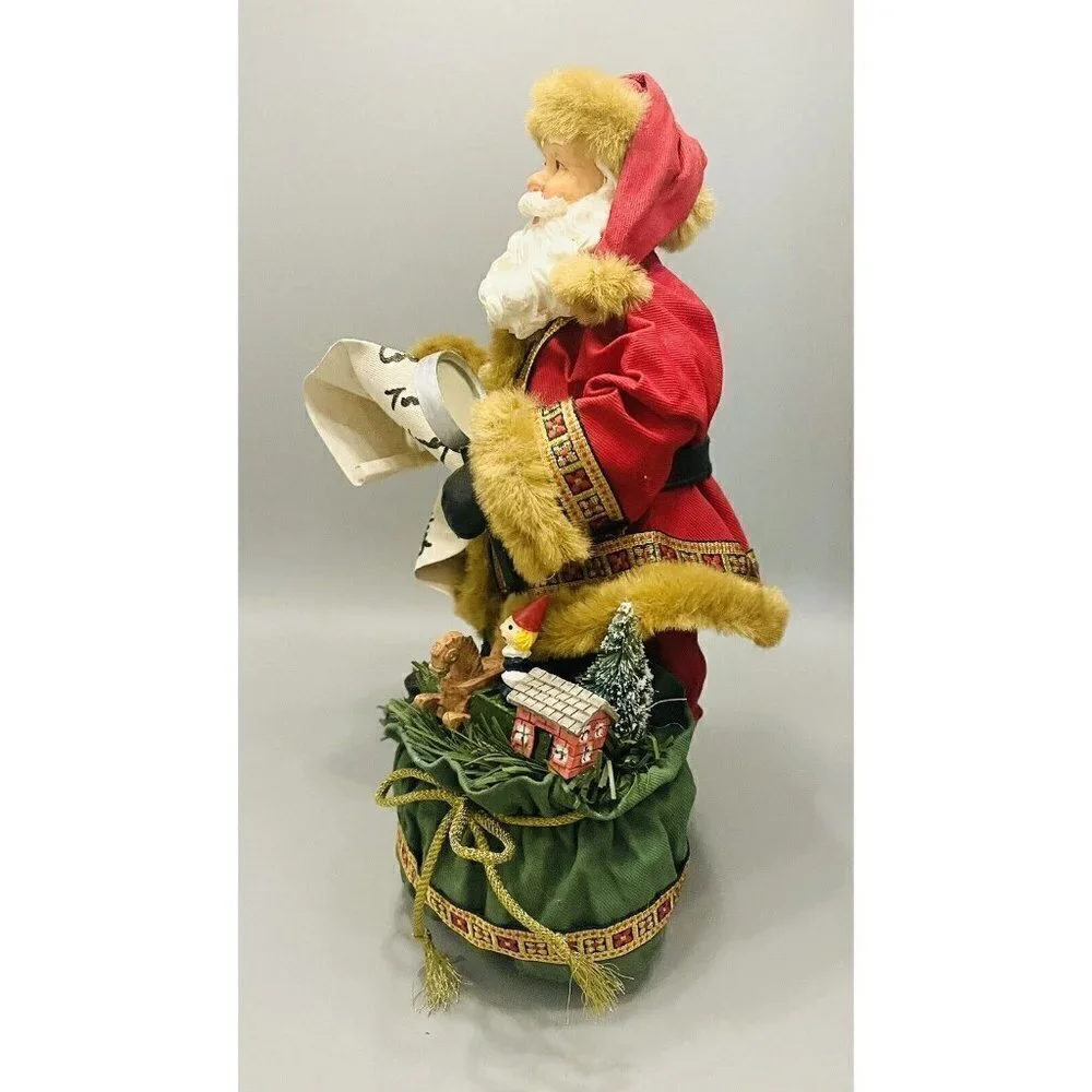 Kirkland Signature Fabric Mache Santa Claus 11” Naughty Nice Christmas Standing
